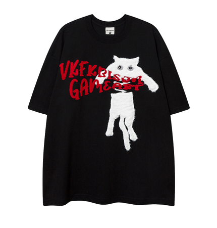 Cat Towel Embroidered Tee