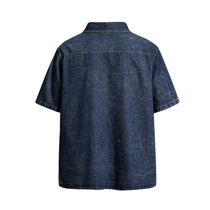Vintage Denim Cargo Shirt