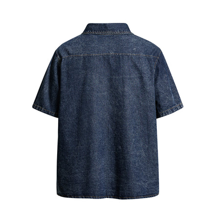 Vintage Denim Cargo Shirt
