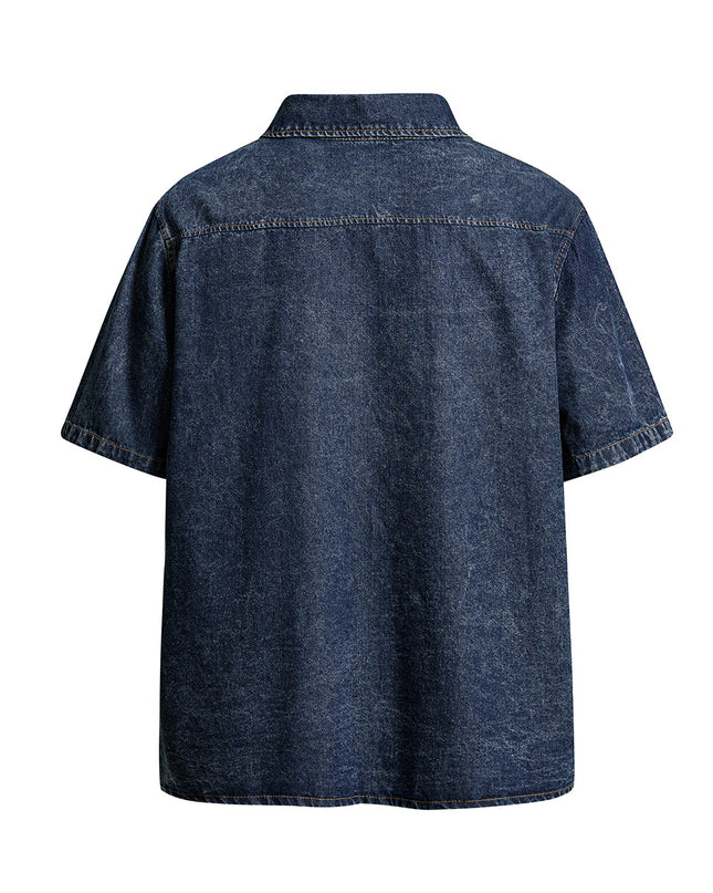 Vintage Denim Cargo Shirt