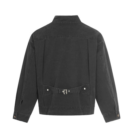 Punk Cropped Denim Work Jacket