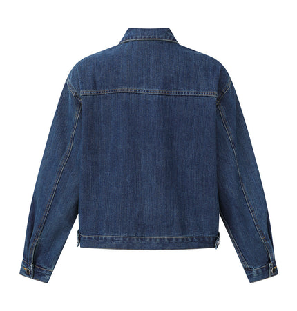 Multi-Pocket Vintage Denim Jacket