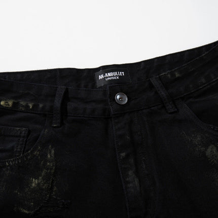 Patchwork Graffiti Washed Jeans