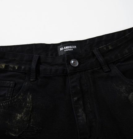 Patchwork Graffiti Washed Jeans