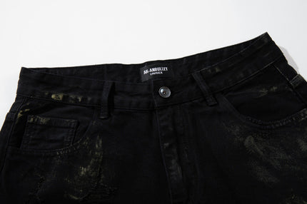 Patchwork Graffiti Washed Jeans