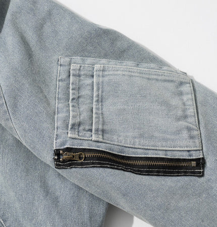 Washed Hooded Denim Jacket