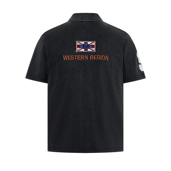 Distressed Patch Polo