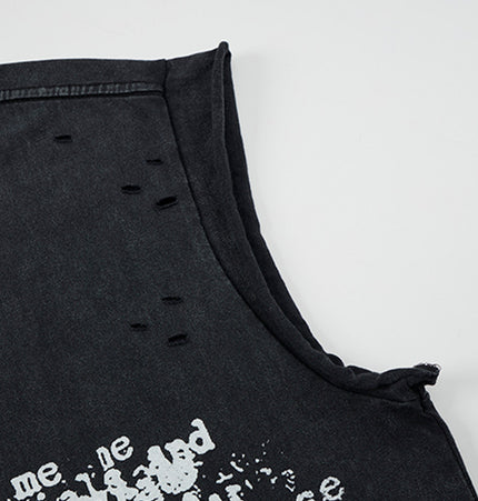 Washed Cross Distressed Tank