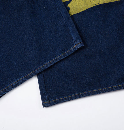 Monogram Patchwork Wide Jeans