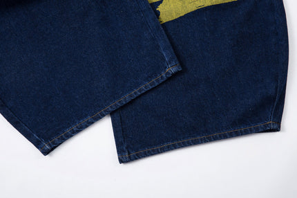 Monogram Patchwork Wide Jeans