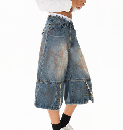 Dirty Dyed Frayed Capris