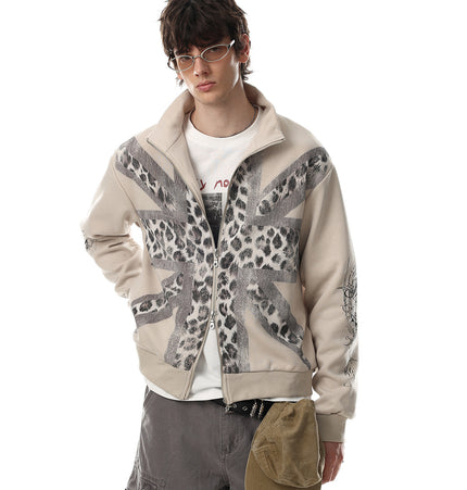 Vintage Leopard Zip Hoodie