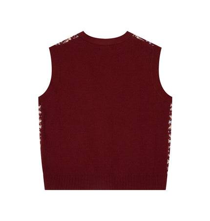 Diamond Plaid V-Neck Sweater Vest
