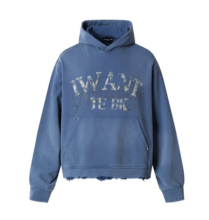 Magic Bear Men's 2026 New American Jersey Street Trendy Brand Hoodie Heavyweight Washable Broken Hoodie for Men
