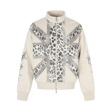 Vintage Leopard Zip Hoodie