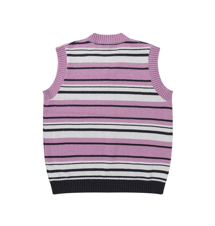 Puppy Embroidered Stripe Sweater Vest