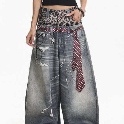 Leopard  Two-Piece Jeans