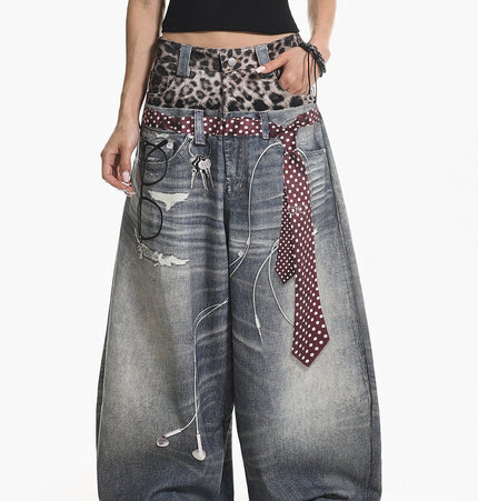 Leopard  Two-Piece Jeans