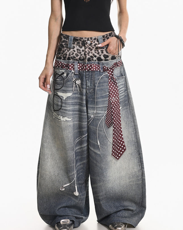 Leopard  Two-Piece Jeans