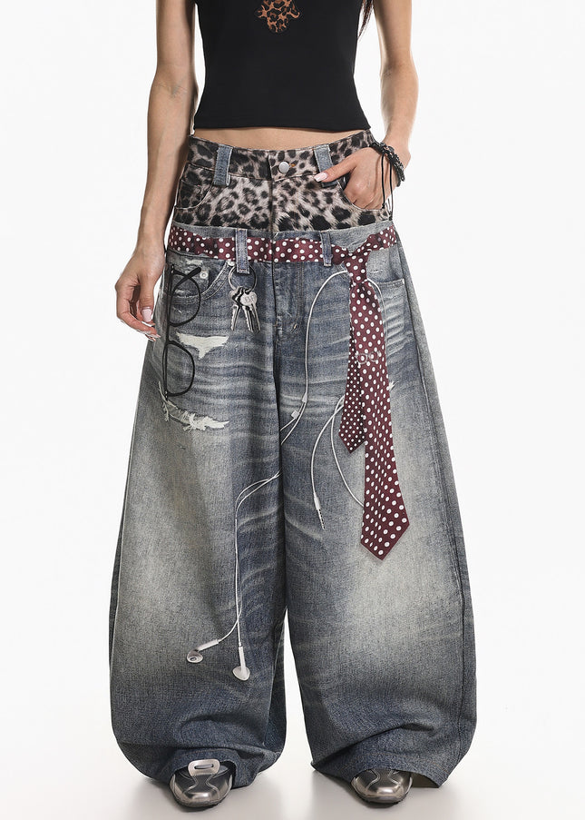 Leopard  Two-Piece Jeans