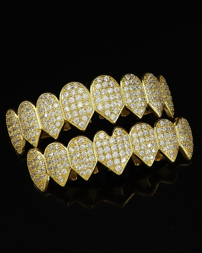 14K Gold-Plated 10-Tooth Grillz Set