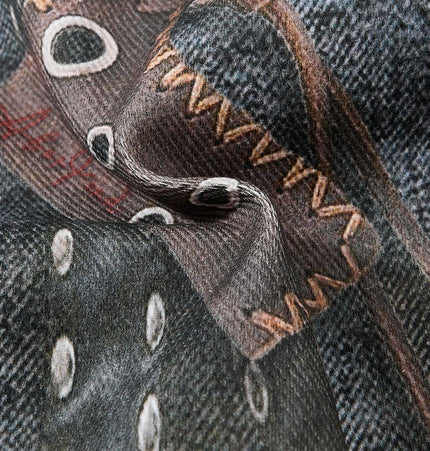 Roguish Printed Denim Shorts
