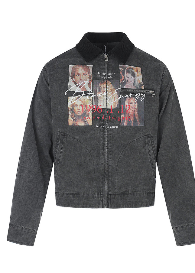 Magic Bear 2026 New American Vintage Light Asia Street Hip-Hop Jacket Washed Distressed Detroit Jacket Short Style