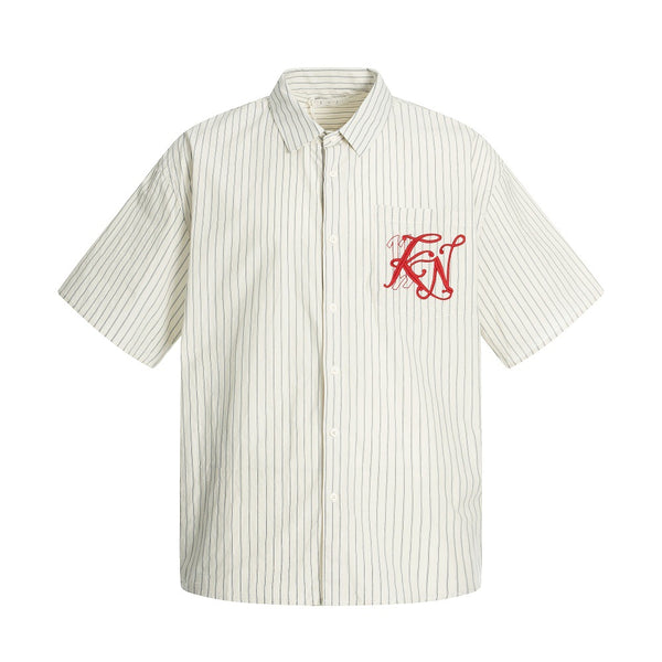 Vertical Stripe Embroidered Shirt