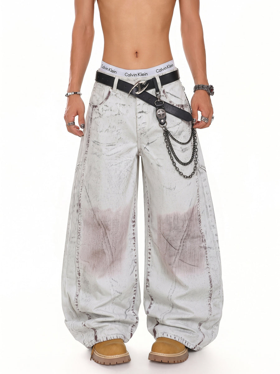 Color-Worn Wide-Leg Jeans