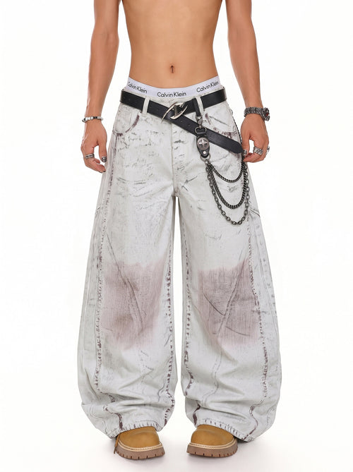 Color-Worn Wide-Leg Jeans