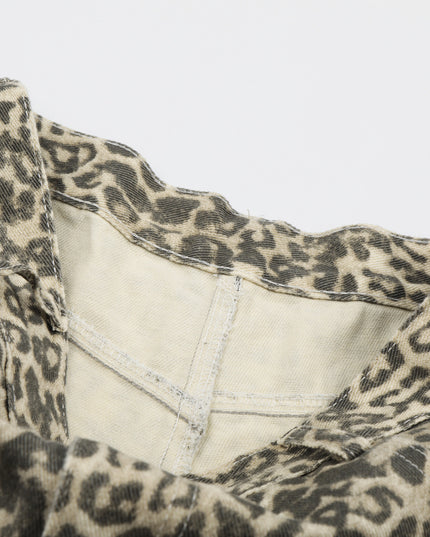 Leopard Print Cargo Shorts