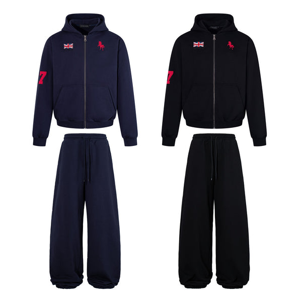 No. 7 Appliqué Hoodie Set