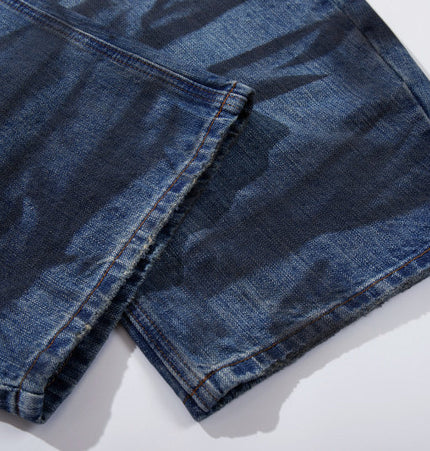 Water Ripple Washed Scimitar Jeans
