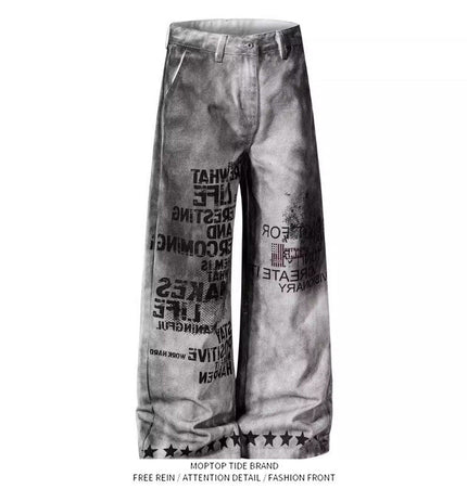 Letter Wide Jeans