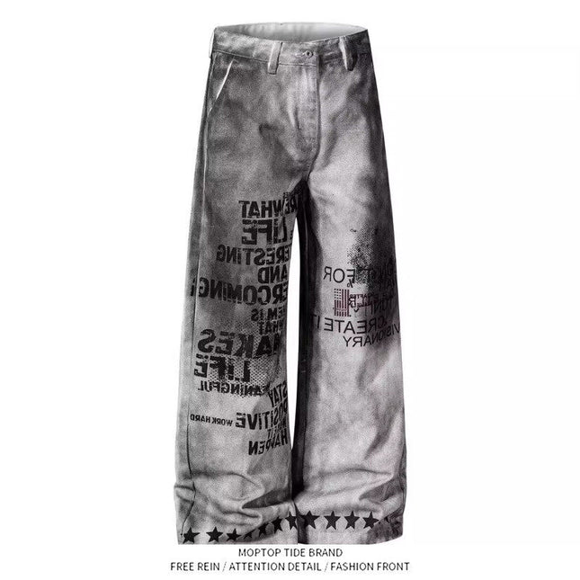 Letter Wide Jeans