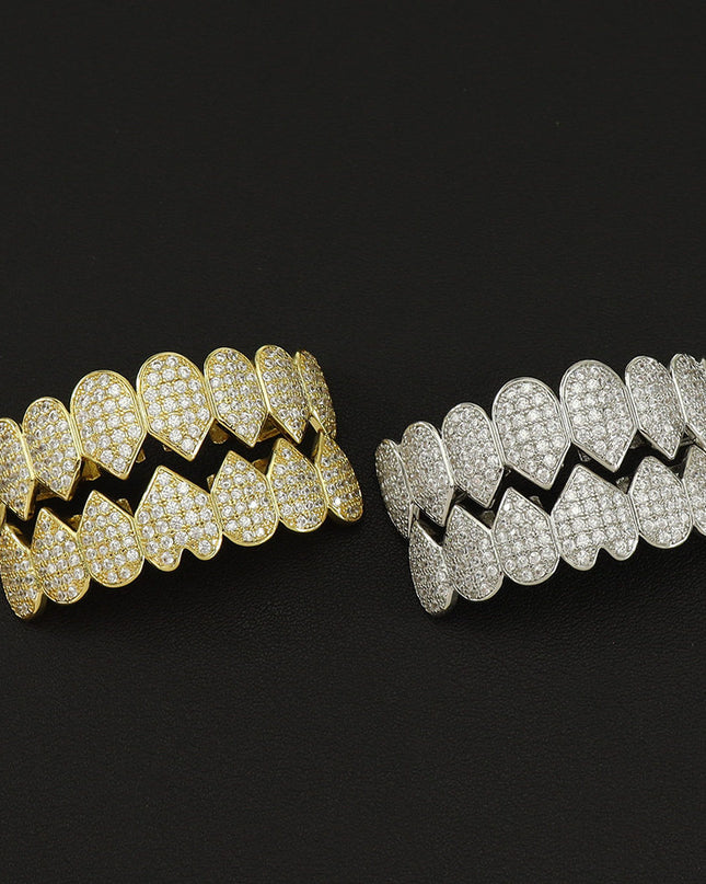 14K Gold-Plated 10-Tooth Grillz Set
