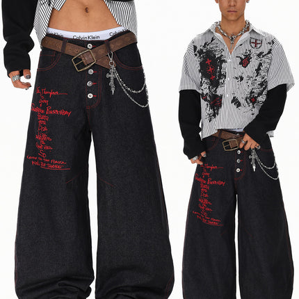 Breasted Wide Jeans