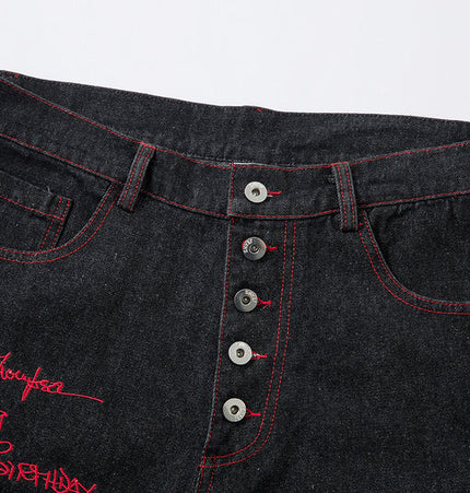 Breasted Wide Jeans