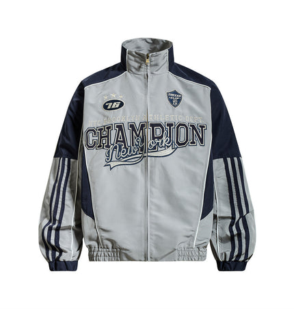 Embroidered Colour-Block Track Jacket
