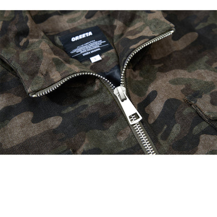 Camouflage Hooded Cargo Jacket