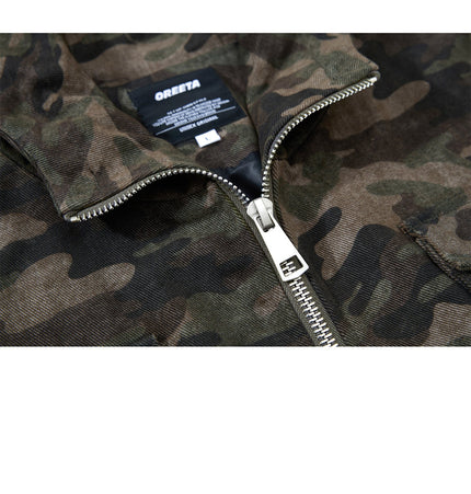 Camouflage Hooded Cargo Jacket