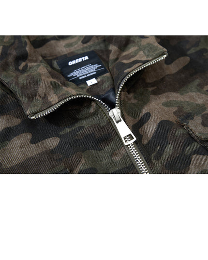 Camouflage Hooded Cargo Jacket