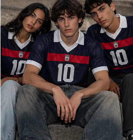 Jacquard V-Neck Knit Polo