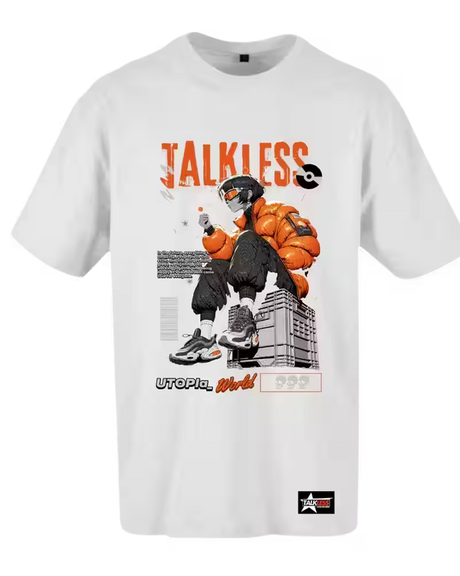 TALKLESSFASHION TALKLESS  unisex oversize T-Shirt Short sleeve streetwear