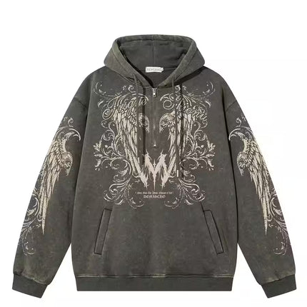 Graphic  Washed Hooded Pullover