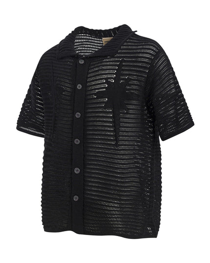 Mein Shop 0 Black / M American Retro Simple Loose Design Short Sleeve Shirt