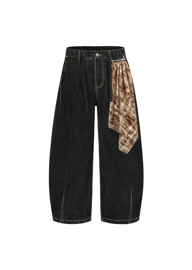 Mein Shop 0 Black / S Retro Street Simple Loose Machete Denim Jeans —2774