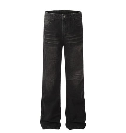 Mein Shop 0 Black / S Retro Washed Black Craft Straight Jeans—5339
