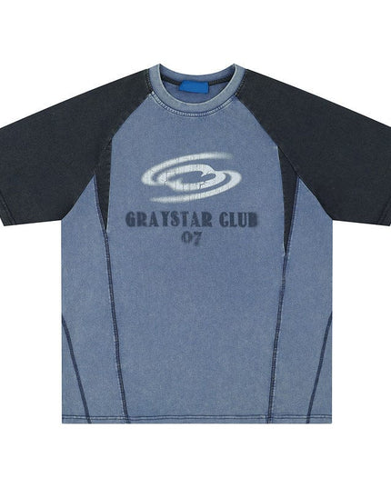 Mein Shop 0 Blue / S Hip Hop Letter Print Raglan Sleeve T-shirt For Men