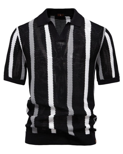 Mein Shop 0 Breathable Hollow Men's Short-sleeved Polo Shirt Sweater